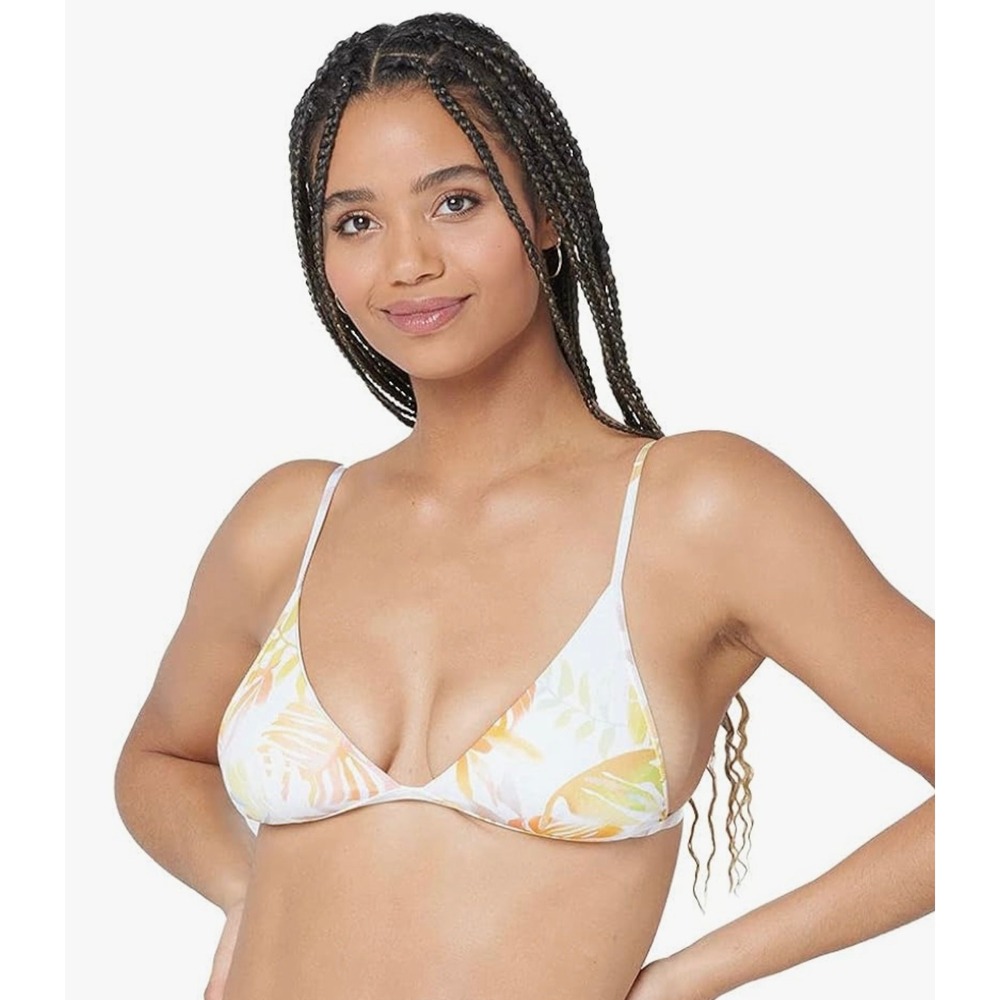 LSPACE Millie Bikini Top Tropical Leaf Print Adjustable Straps Triangle